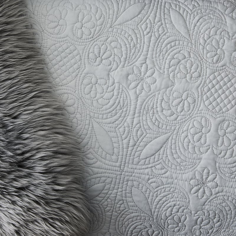 Sophia Quilted Quilt Cover Silver Blue