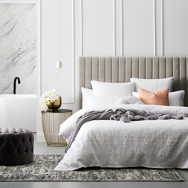 Sophia Quilted Quilt Cover Snow