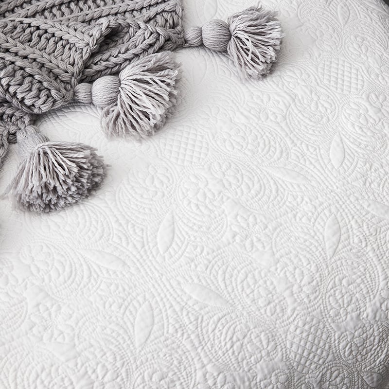 Sophia Quilted Quilt Cover Snow