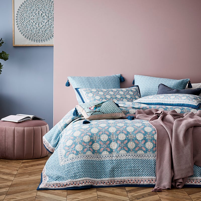 Sienna Quilted Quilt Cover Teal