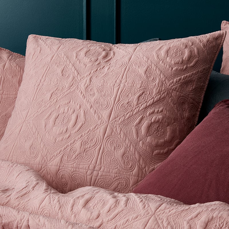 Malta Quilted Quilt Cover Blush