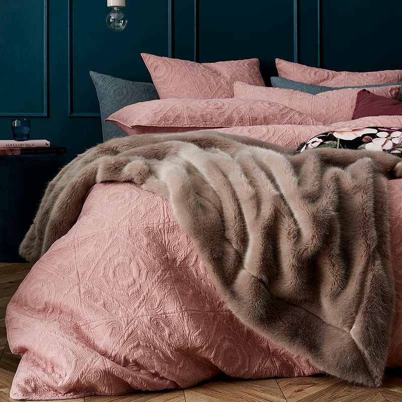 Malta Quilted Quilt Cover Blush