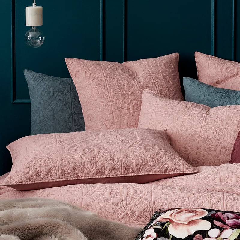 Malta Quilted Quilt Cover Blush
