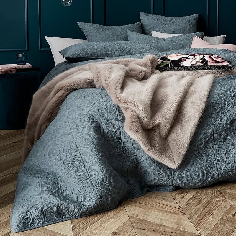 Malta Quilted Quilt Cover Sage