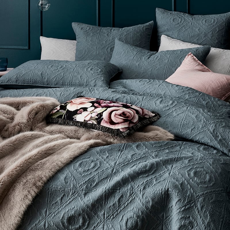 Malta Quilted Quilt Cover Sage