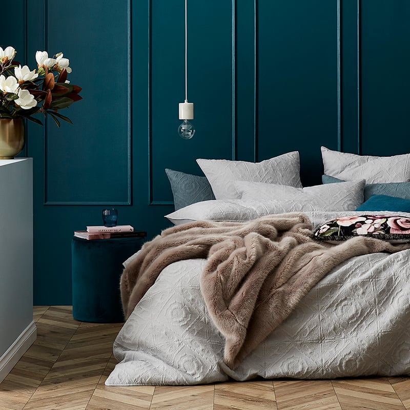 Malta Quilted Quilt Cover Silver