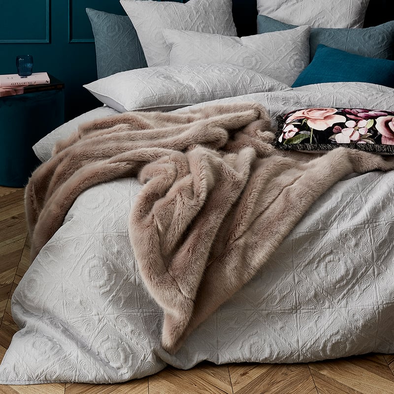 Malta Quilted Quilt Cover Silver