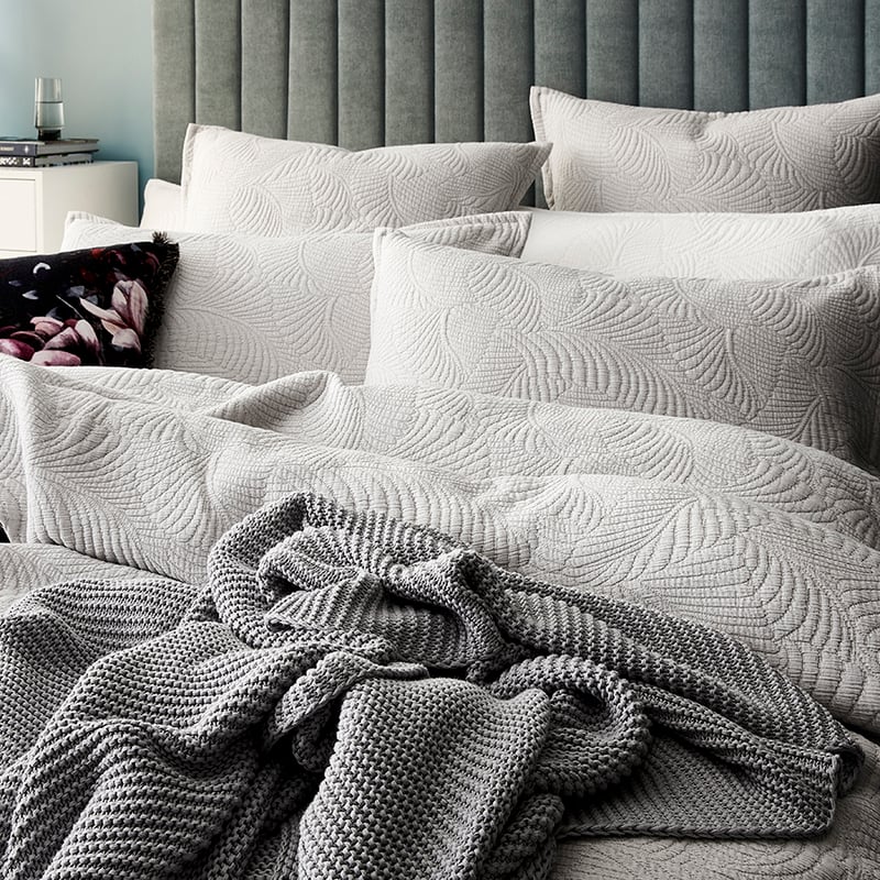 Silver Fern Quilt Cover Silver