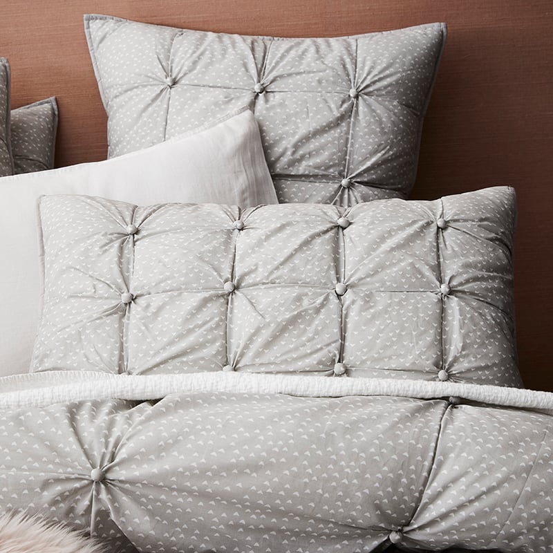 Dahli Quilted Quilt Cover Grey