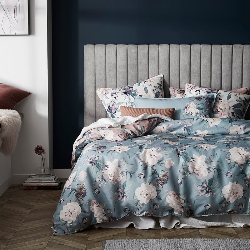 Winter Romance Quilt Cover Set Fog