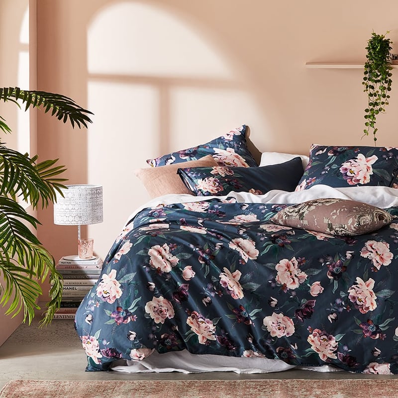 Winter Romance Navy Quilt Cover Set