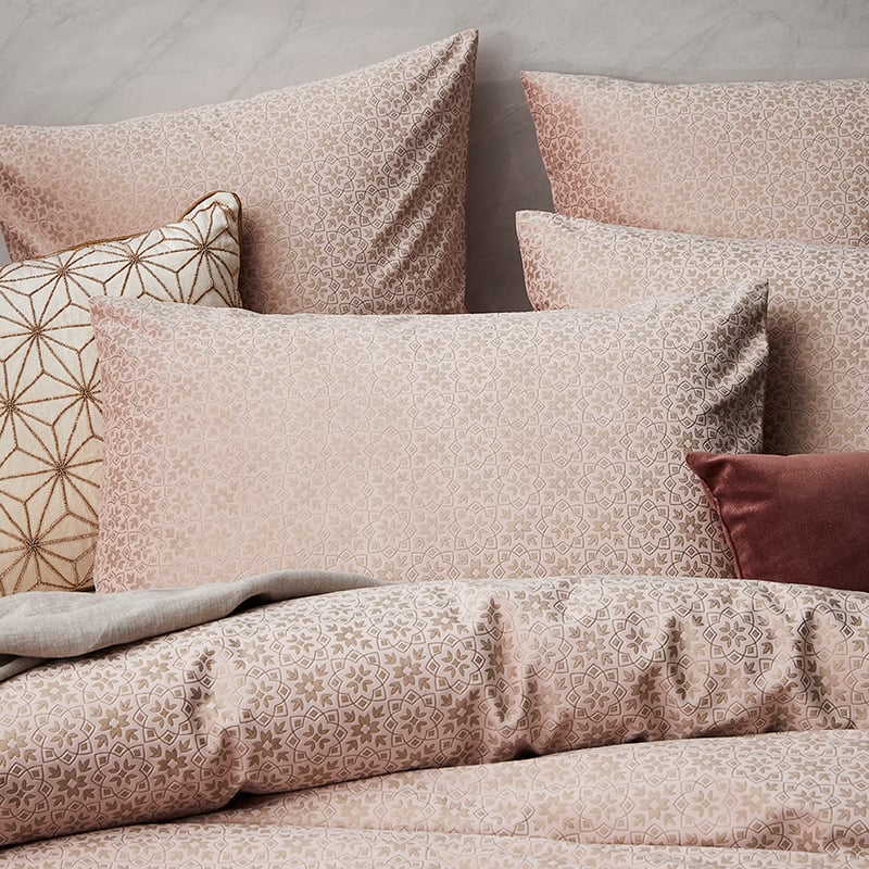 Gatsby Velvet Quilt Cover Set Dusty Pink