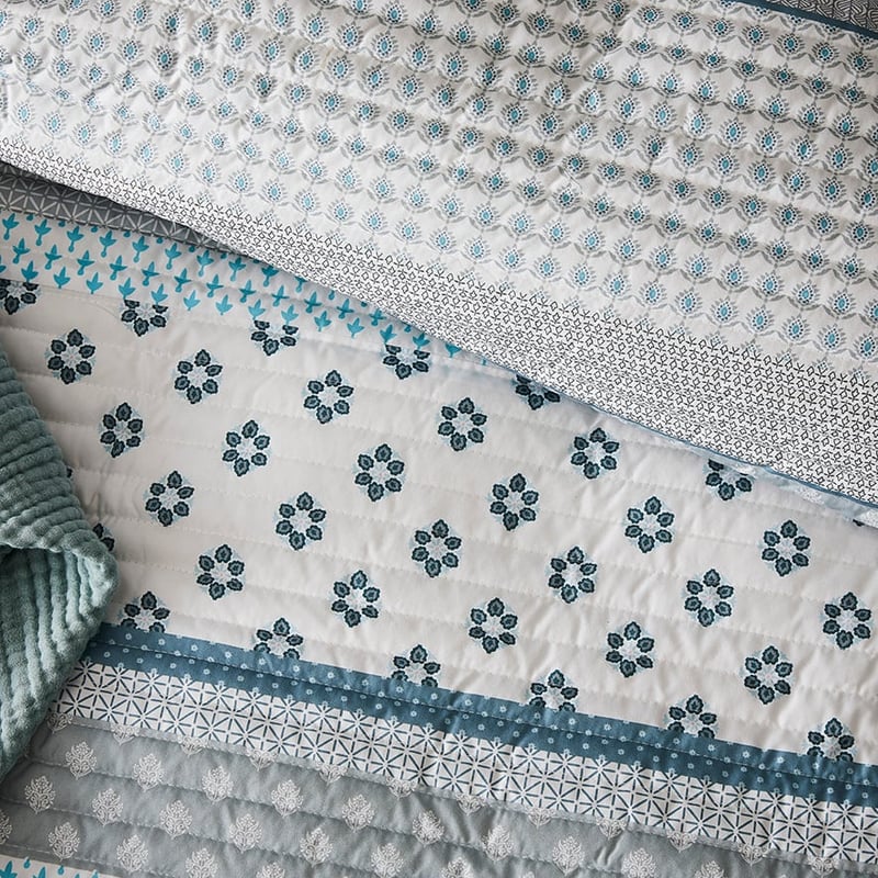 Havana Quilted Quilt Cover Blue