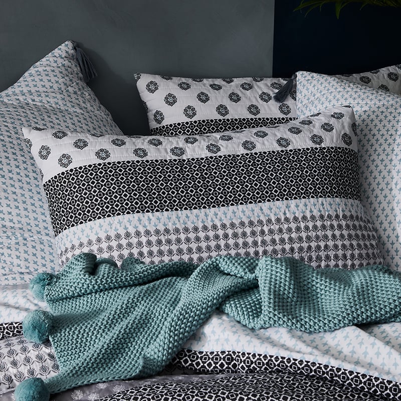 Havana Quilted Quilt Cover in Grey