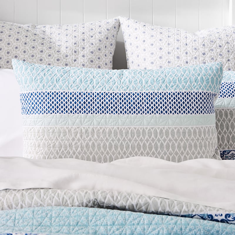 Lucia Quilted Quilt Cover in Azure