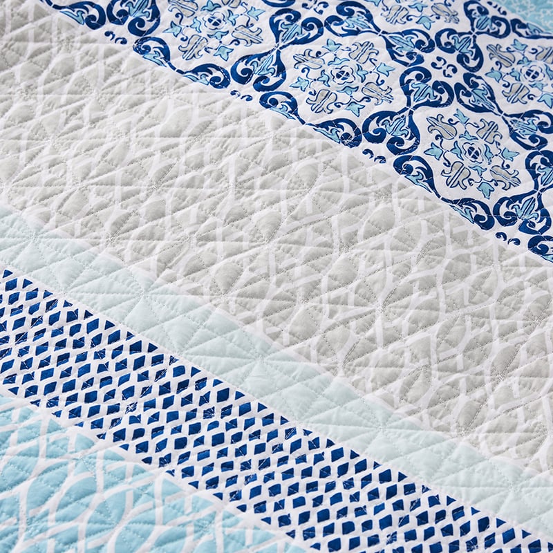 Lucia Quilted Quilt Cover in Azure