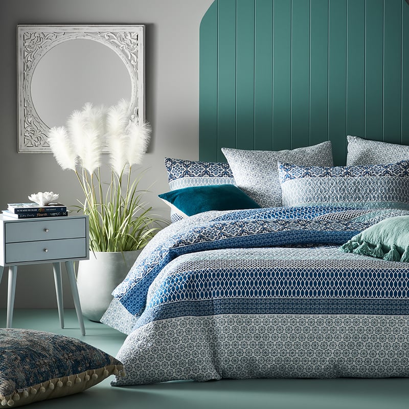 Lucia Navy Quilted Quilt Cover