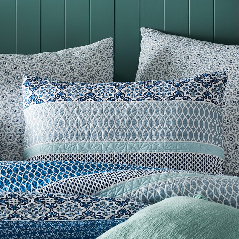 Lucia Navy Quilted Quilt Cover