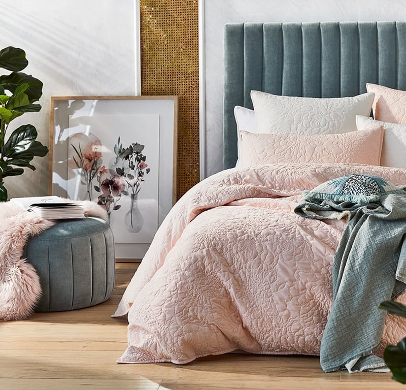 Selma Quilted Pink Quilt Cover