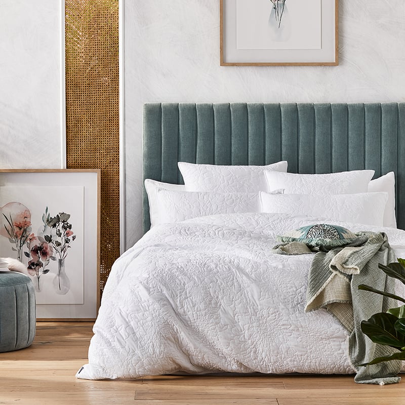 Selma Quilted White Quilt Cover