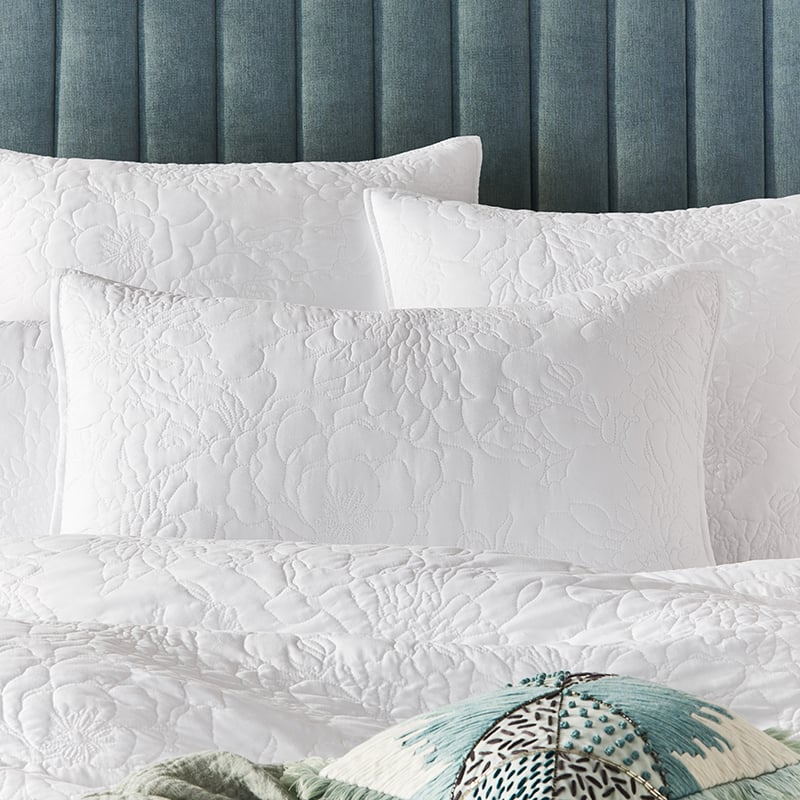 Selma Quilted White Quilt Cover