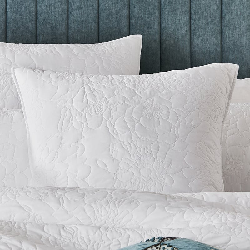 Selma Quilted White Quilt Cover