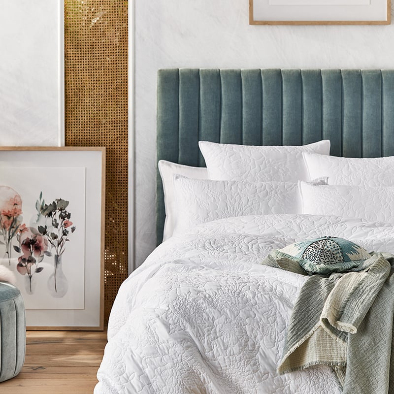 Selma Quilted White Quilt Cover