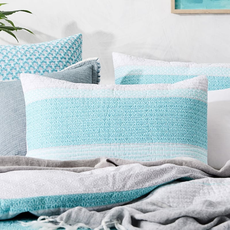 Malibu Quilted Blue Quilt Cover