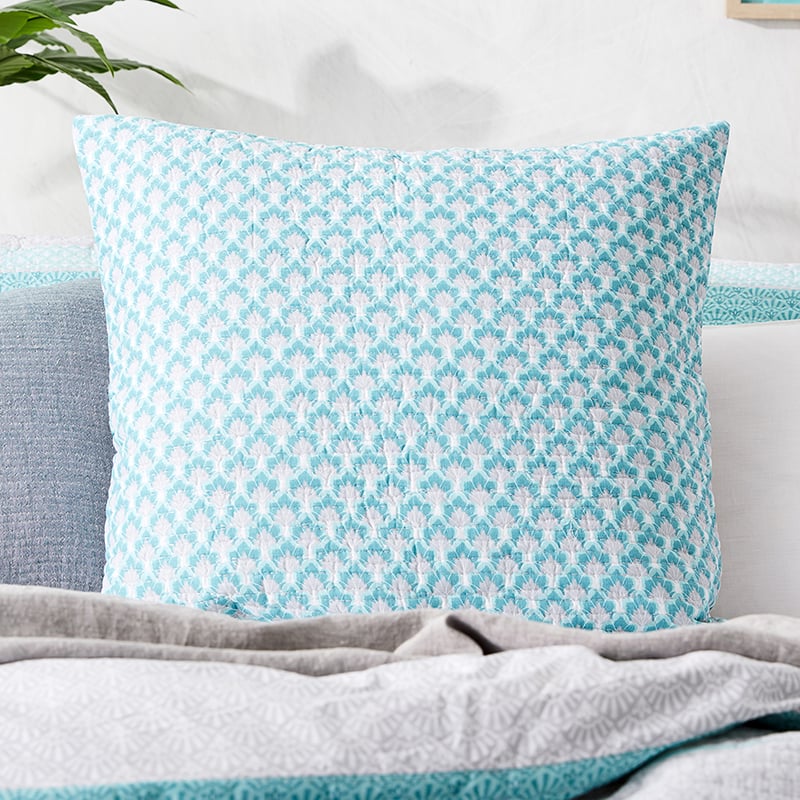 Malibu Quilted Blue Quilt Cover