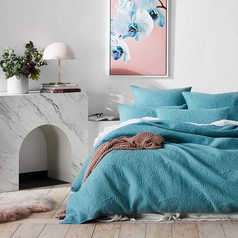 Avery Quilted Quilt Cover Marine