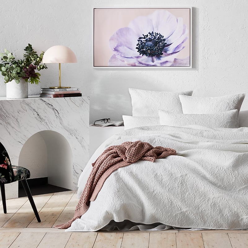 Avery Quilted Quilt Cover White