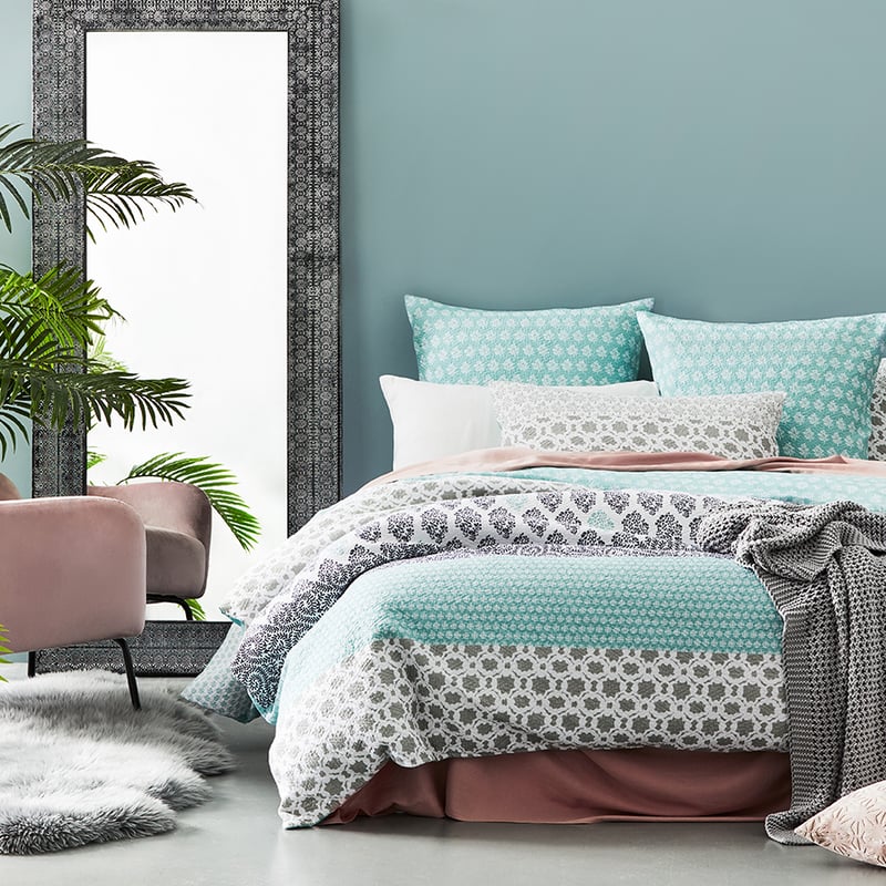 Azure Quilted Blue Quilt Cover