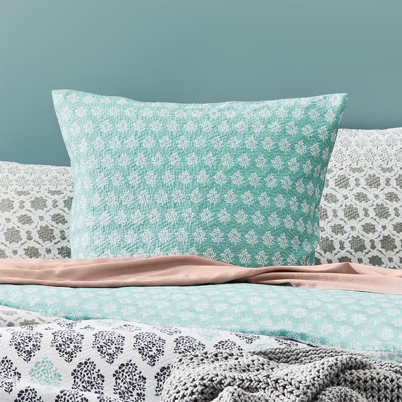 Azure Quilted Blue Quilt Cover