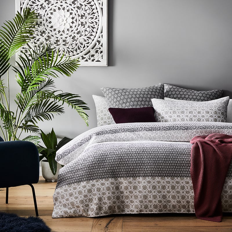 Azure Quilted Natural Quilt Cover