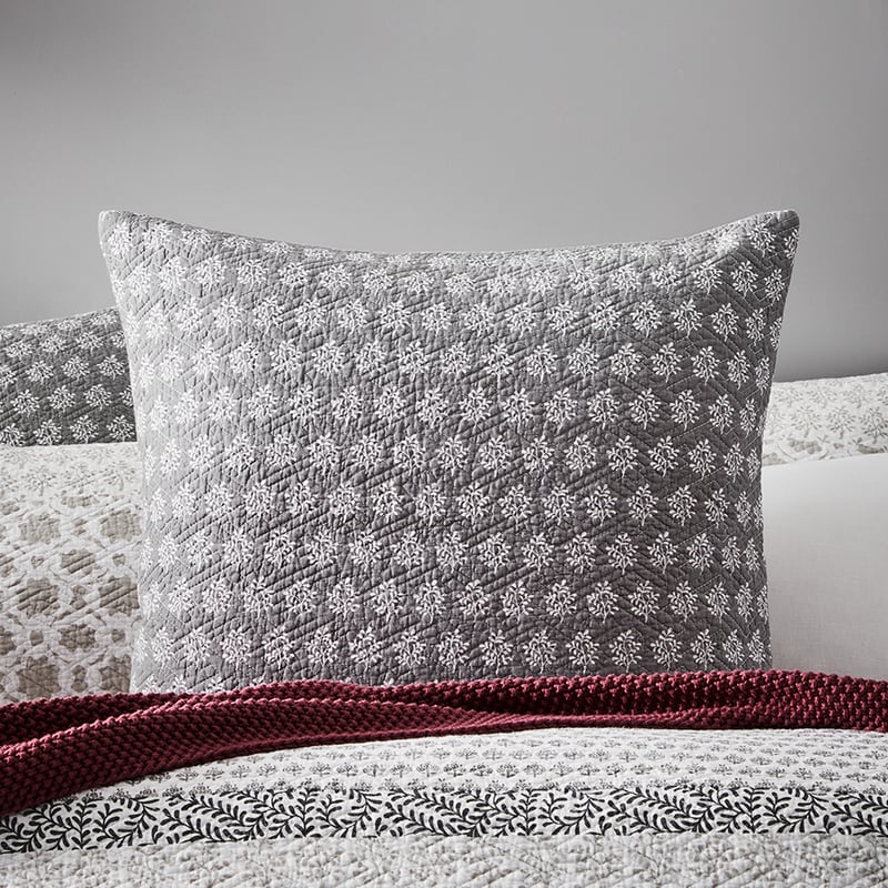 Azure Quilted Natural Quilt Cover