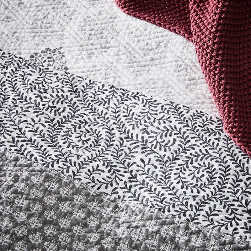 Azure Quilted Natural Quilt Cover