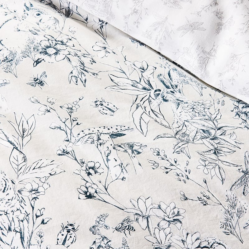 Woodland Steel Blue Quilt Cover Set  