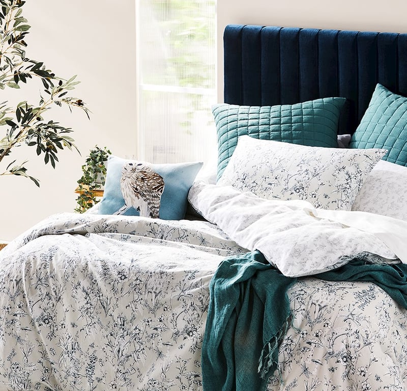 Woodland Steel Blue Quilt Cover Set  