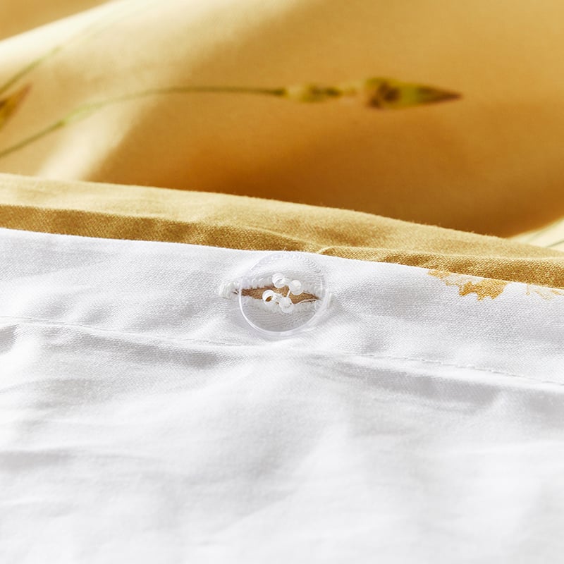 Whisper Printed Mustard Quilt Cover Set