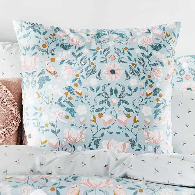 Magnolia Garden Blue Mist Quilt Cover Set