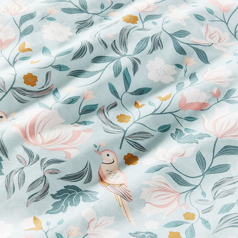Magnolia Garden Blue Mist Quilt Cover Set