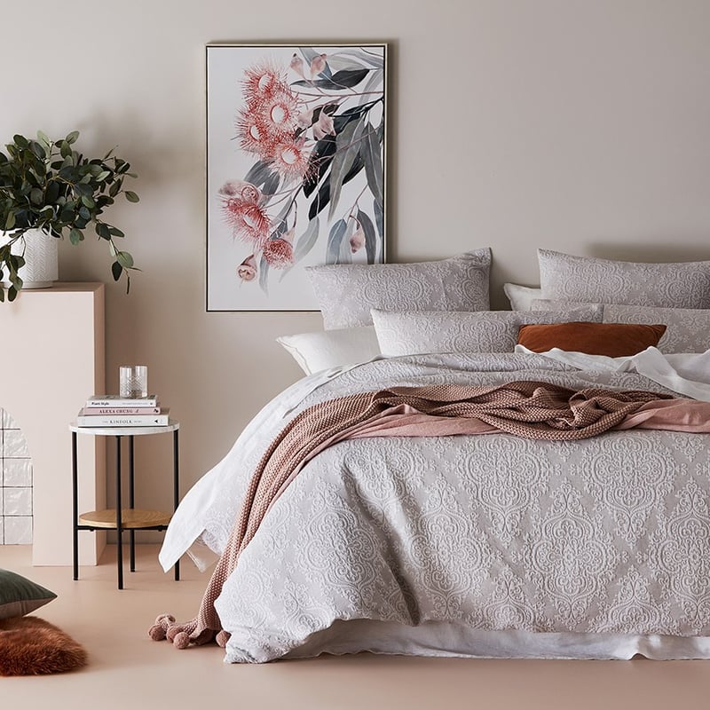 Adeline Jacquard Silver Quilt Cover Set