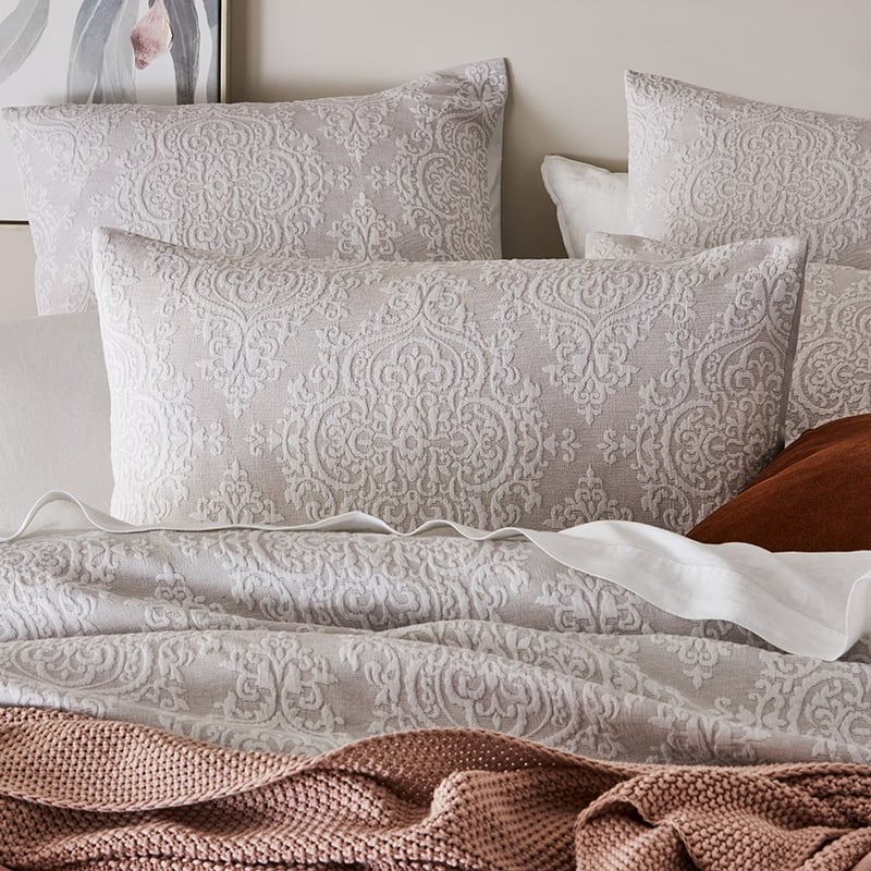 Adeline Jacquard Silver Quilt Cover Set