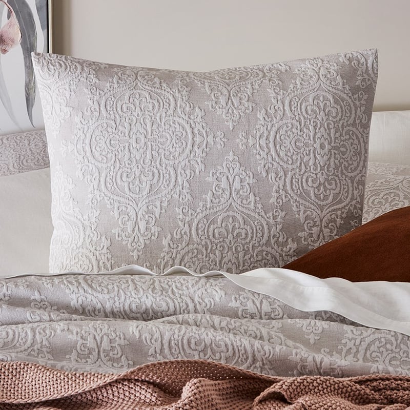 Adeline Jacquard Silver Quilt Cover Set