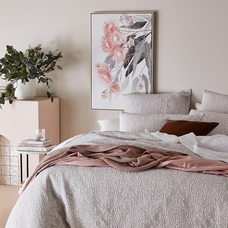 Adeline Jacquard Silver Quilt Cover Set