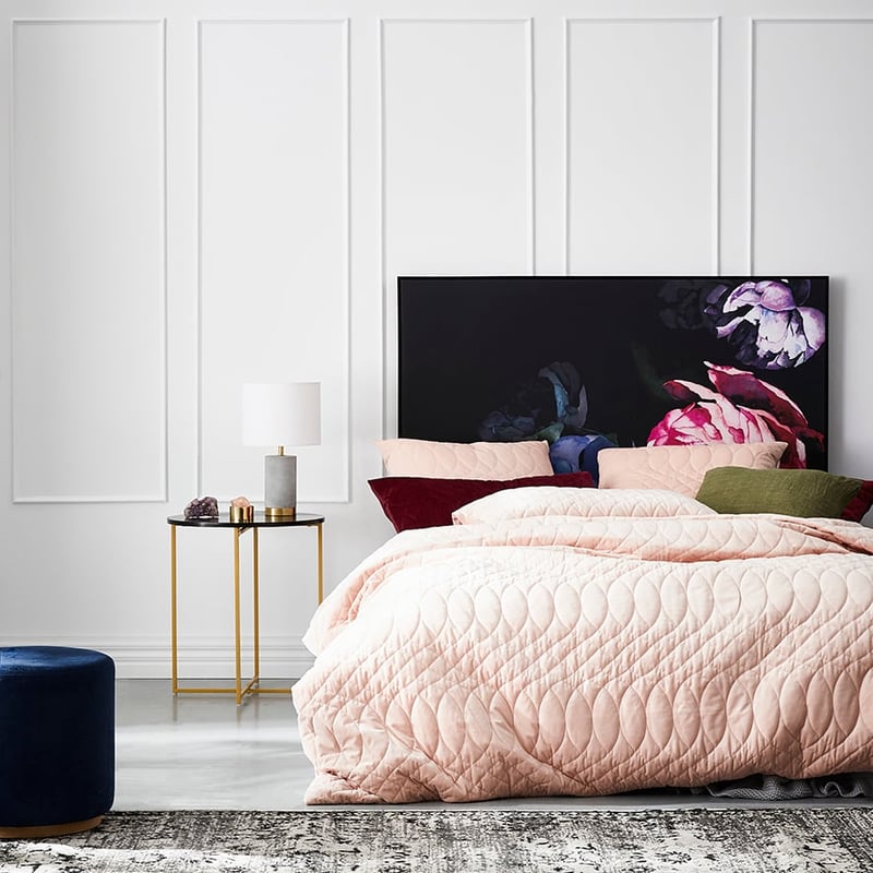 Ophelia Quilted Quilt Cover Dusty Pink