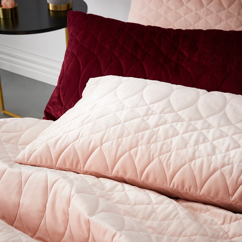 Ophelia Quilted Quilt Cover Dusty Pink