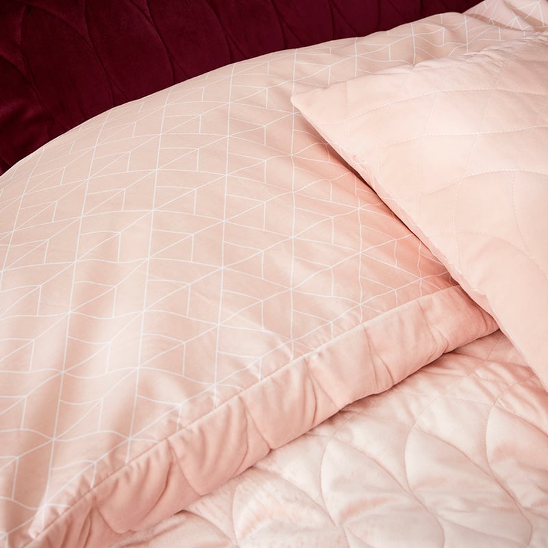 Ophelia Quilted Quilt Cover Dusty Pink