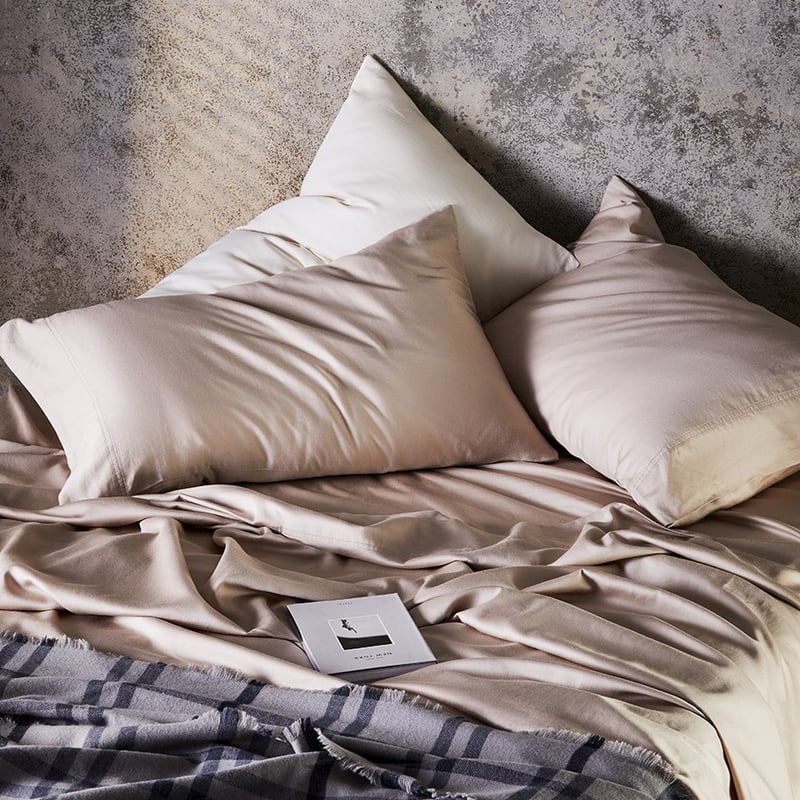Organic Cotton Sateen Silver Cloud Sheet Set