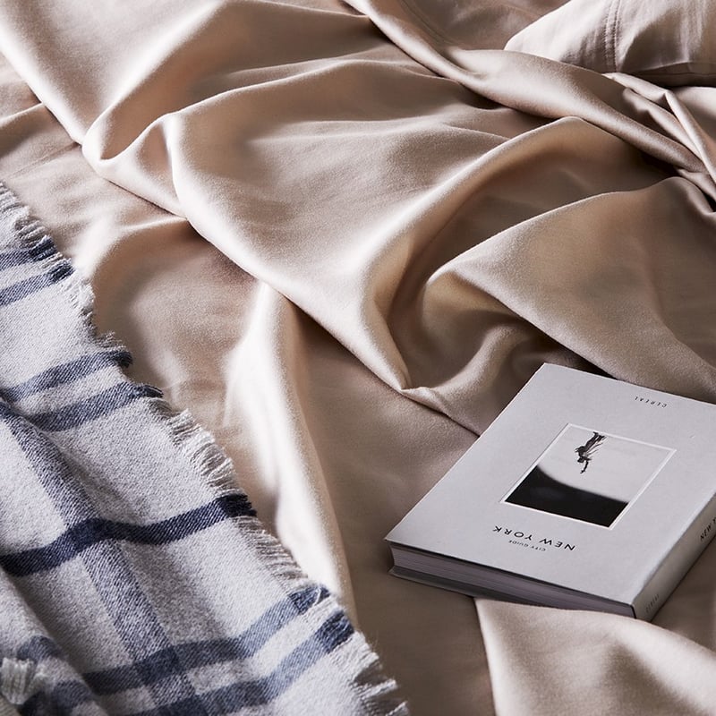 Organic Cotton Sateen Silver Cloud Sheet Set